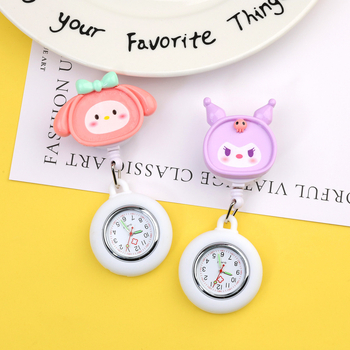 Κρεμαστό ρολόι με καρτούν γιατρός και νοσοκόμα, λουράκι από σιλικόνη, μηχανισμός quartz, δείκτης, φωσφορίζουσα διακόσμηση