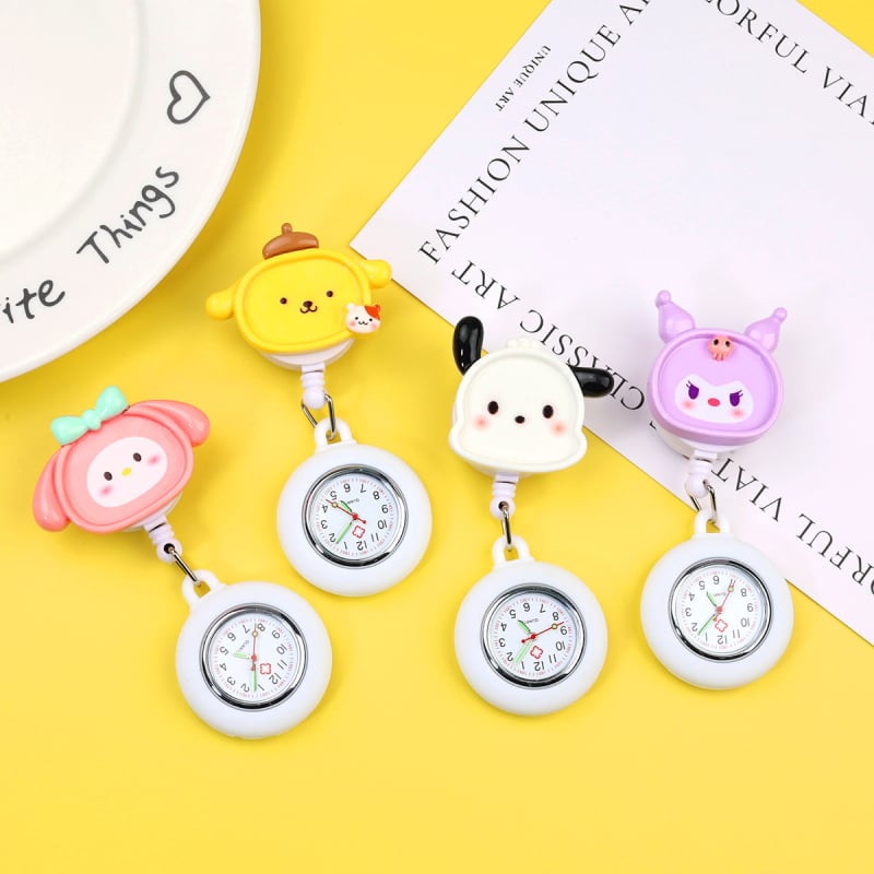 Κρεμαστό ρολόι με καρτούν γιατρός και νοσοκόμα, λουράκι από σιλικόνη, μηχανισμός quartz, δείκτης, φωσφορίζουσα διακόσμηση