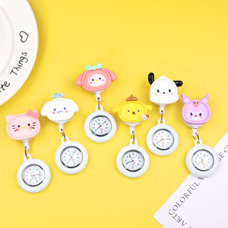 Κρεμαστό ρολόι με καρτούν γιατρός και νοσοκόμα, λουράκι από σιλικόνη, μηχανισμός quartz, δείκτης, φωσφορίζουσα διακόσμηση