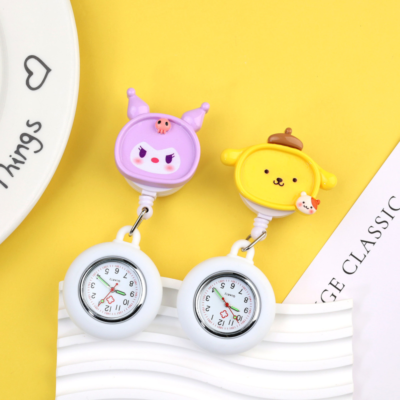 Κρεμαστό ρολόι με καρτούν γιατρός και νοσοκόμα, λουράκι από σιλικόνη, μηχανισμός quartz, δείκτης, φωσφορίζουσα διακόσμηση