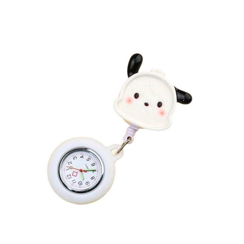 Κρεμαστό ρολόι με καρτούν γιατρός και νοσοκόμα, λουράκι από σιλικόνη, μηχανισμός quartz, δείκτης, φωσφορίζουσα διακόσμηση