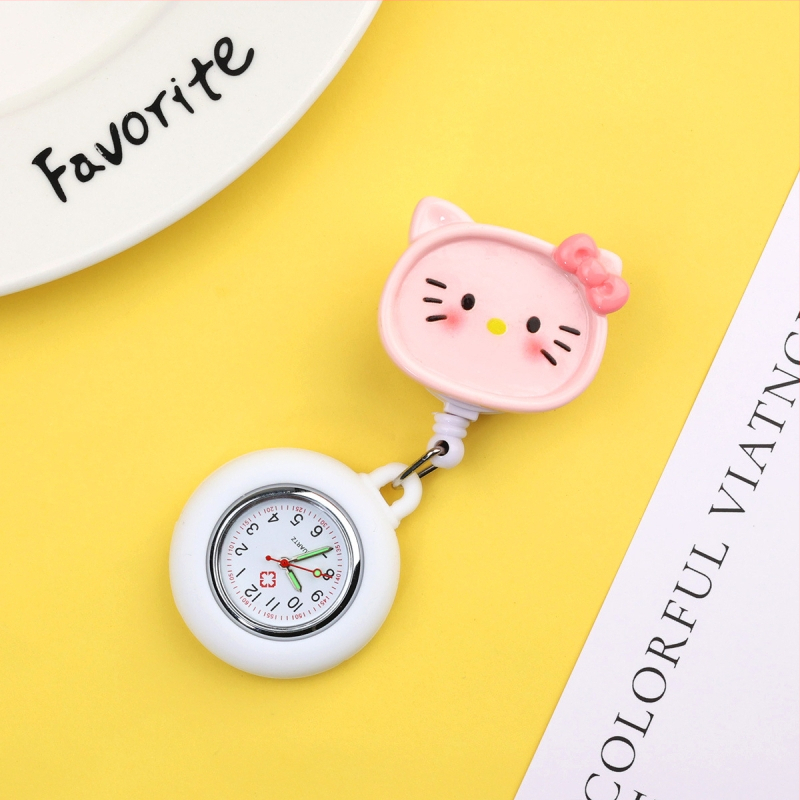 Κρεμαστό ρολόι με καρτούν γιατρός και νοσοκόμα, λουράκι από σιλικόνη, μηχανισμός quartz, δείκτης, φωσφορίζουσα διακόσμηση