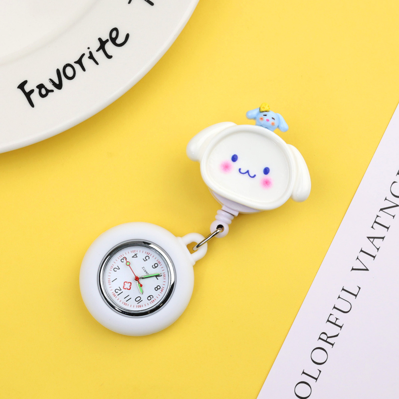 Κρεμαστό ρολόι με καρτούν γιατρός και νοσοκόμα, λουράκι από σιλικόνη, μηχανισμός quartz, δείκτης, φωσφορίζουσα διακόσμηση