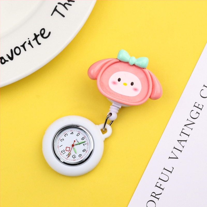 Κρεμαστό ρολόι με καρτούν γιατρός και νοσοκόμα, λουράκι από σιλικόνη, μηχανισμός quartz, δείκτης, φωσφορίζουσα διακόσμηση