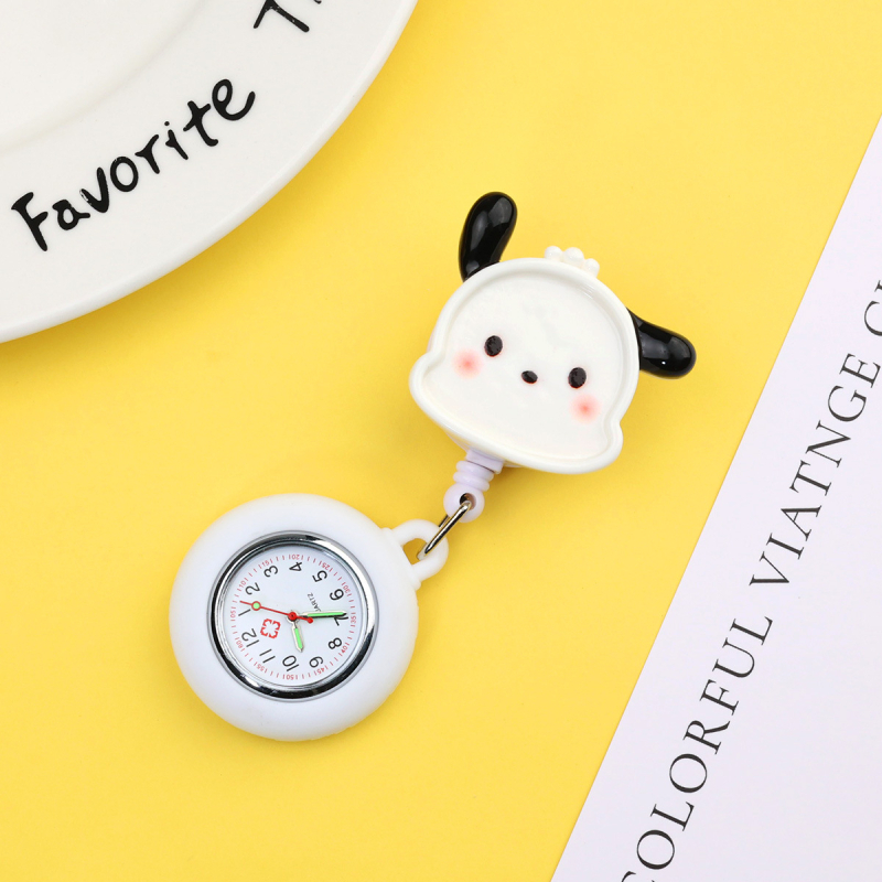 Κρεμαστό ρολόι με καρτούν γιατρός και νοσοκόμα, λουράκι από σιλικόνη, μηχανισμός quartz, δείκτης, φωσφορίζουσα διακόσμηση