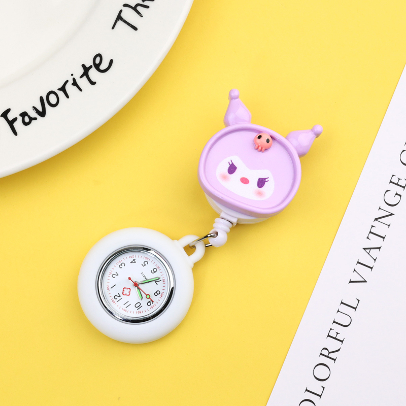 Κρεμαστό ρολόι με καρτούν γιατρός και νοσοκόμα, λουράκι από σιλικόνη, μηχανισμός quartz, δείκτης, φωσφορίζουσα διακόσμηση