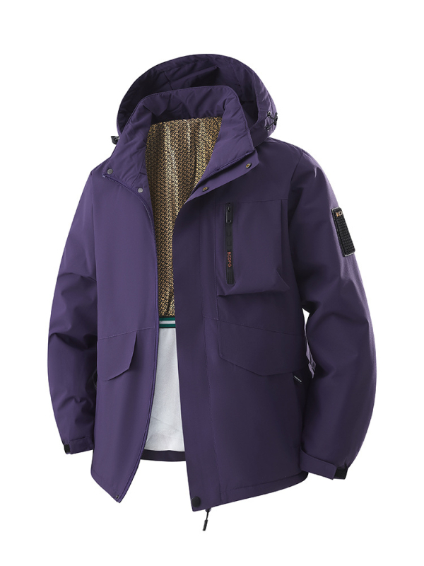 Férfi kapucnis dzseki poliészter töltettel, poliészter külső anyag, poliészter bélés, cipzár, téli viselet