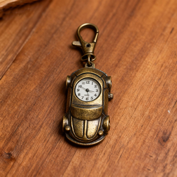 Автомобилоподобен джобен часовник с ключодържател, персонализируем, кварцов механизъм Seagull, аналогов дисплей, корпус от цинкова сплав