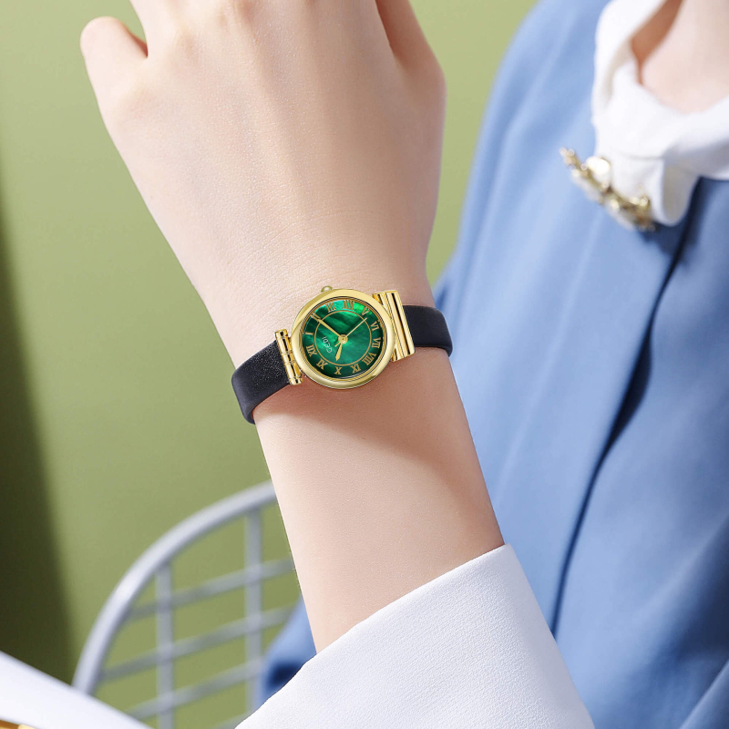 Женски кварцов часовник Goldie, модел 13017, PU ремък, водоустойчив 30 м, корпус сплав, кръгъл циферблат, аналогов дисплей, закопчалка с пин