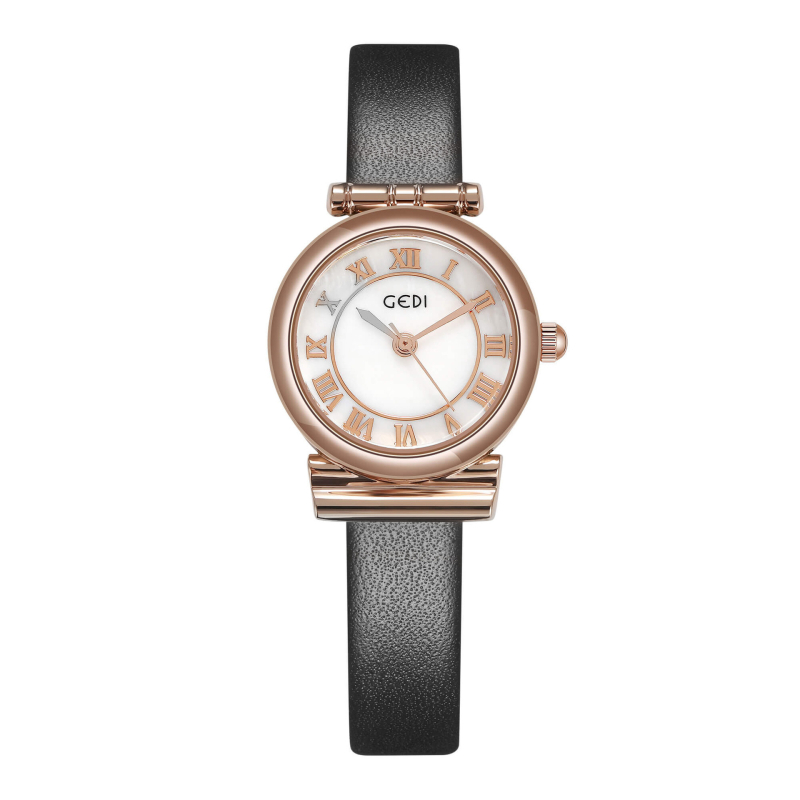 Женски кварцов часовник Goldie, модел 13017, PU ремък, водоустойчив 30 м, корпус сплав, кръгъл циферблат, аналогов дисплей, закопчалка с пин