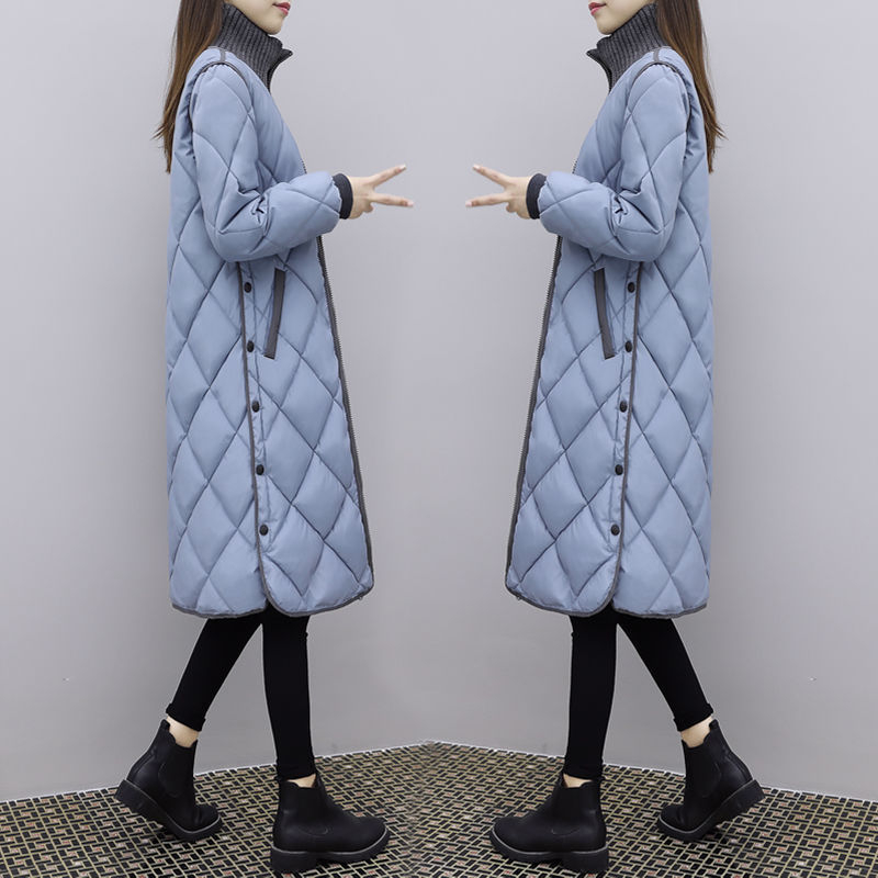 Moteriškas ilgas medvilninis šiltintas paltas, laisvas kirpimas, ilgos rankovės, miesto stilius