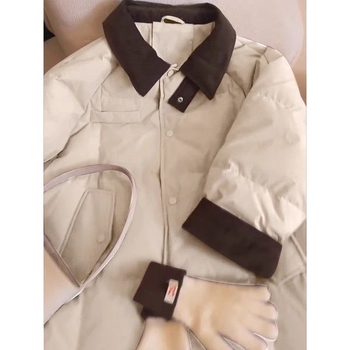 Corduroy patchwork női kabát gallérrel, vastag töltettel, hosszú, térd fölötti téli kabát