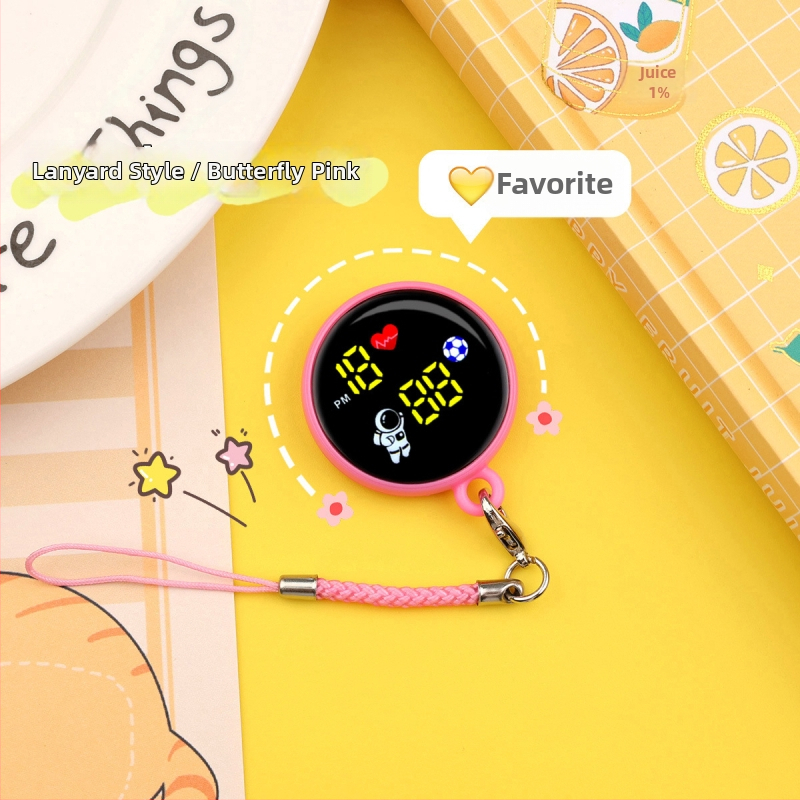 Ρολόι με κορδόνι, μικρό ψηφιακό με αριθμητικό display (διαμέτρου 34 mm, ηλεκτρονικός μηχανισμός, πλαστικό περίβλημα, αντοχή στο νερό 10 m)