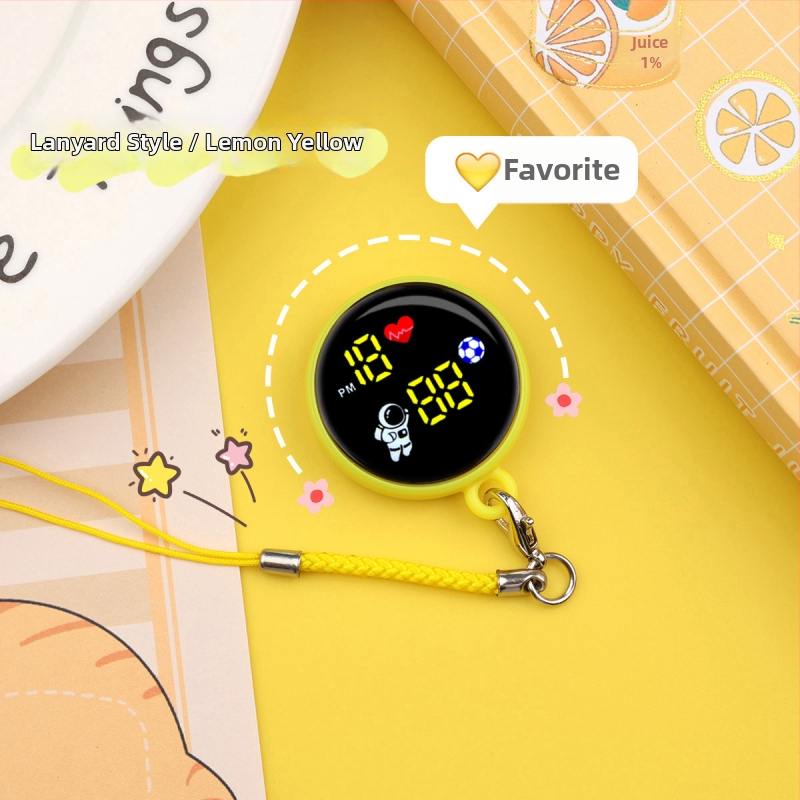 Ρολόι με κορδόνι, μικρό ψηφιακό με αριθμητικό display (διαμέτρου 34 mm, ηλεκτρονικός μηχανισμός, πλαστικό περίβλημα, αντοχή στο νερό 10 m)