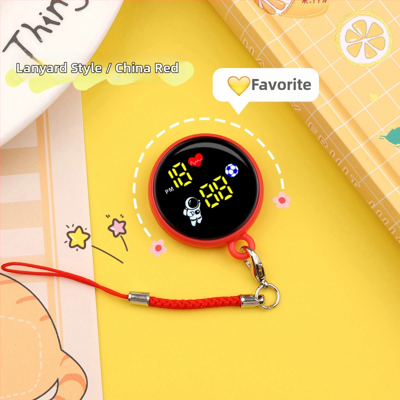 Ρολόι με κορδόνι, μικρό ψηφιακό με αριθμητικό display (διαμέτρου 34 mm, ηλεκτρονικός μηχανισμός, πλαστικό περίβλημα, αντοχή στο νερό 10 m)