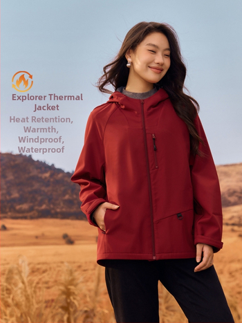 Γυναικείο μπουφάν από πολυεστέρα με κουκούλα και φερμουάρ, στενή γραμμή, κεντημένες λεπτομέρειες, κομψό αστικό στυλ