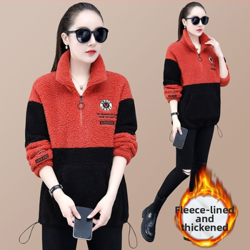 Γυναικείο φούτερ με επένδυση από ακρυλικό 95%+, Γούρ Peter Pan, Μανίκια 9/10, Μανίκια πετάλου, Φθινόπωρο 2025