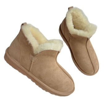 Unisex χειμερινά μποτάκια χιονιού με ενιαίο επάνω από γούνα προβάτου, σόλα από τένοντα βοδιού, χειροποίητες ραφές, διαπνέοντα, αντιολισθητικά