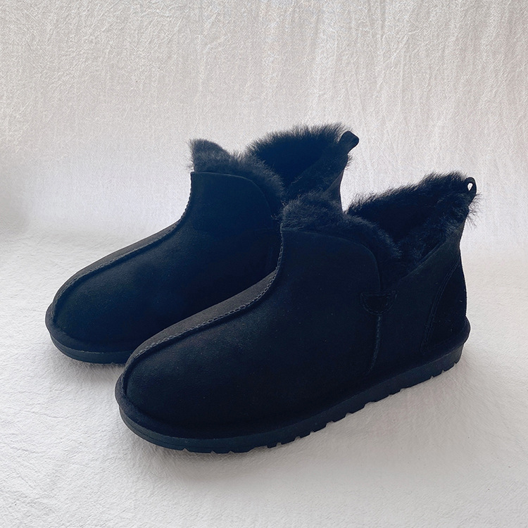 Unisex χειμερινά μποτάκια χιονιού με ενιαίο επάνω από γούνα προβάτου, σόλα από τένοντα βοδιού, χειροποίητες ραφές, διαπνέοντα, αντιολισθητικά