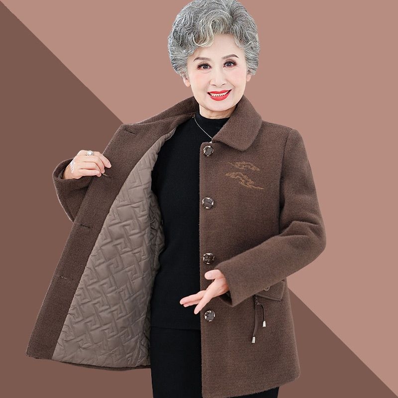 Chenille moterų paltas, japoniškai-koretiškas kasdienis stilius, Polo apykaklė, rankovės su penkiais taškais, laisvas kirpimas