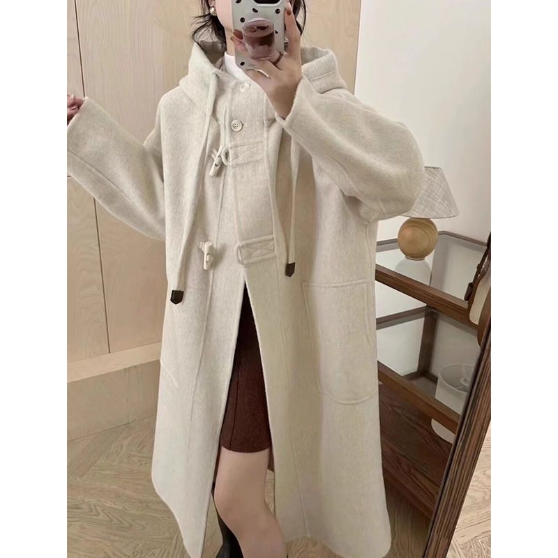 Chenille striukė su gobtuvu, laisvas kirpimas, 3/4 rankovės, Spandex