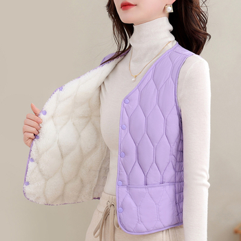 Vestă pentru femei din Chenille cu Spandex, culoare solidă, guler rotund, închidere cu nasturi pe un rând, toamnă 2024