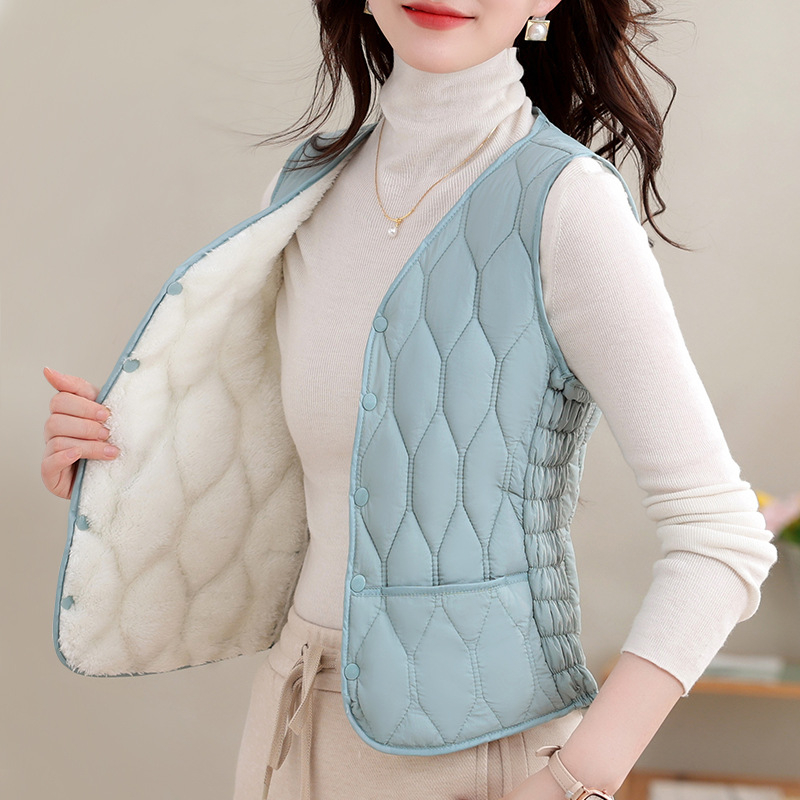 Vestă pentru femei din Chenille cu Spandex, culoare solidă, guler rotund, închidere cu nasturi pe un rând, toamnă 2024