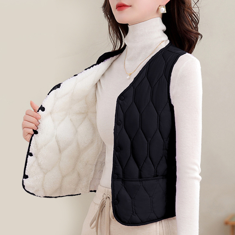 Vestă pentru femei din Chenille cu Spandex, culoare solidă, guler rotund, închidere cu nasturi pe un rând, toamnă 2024