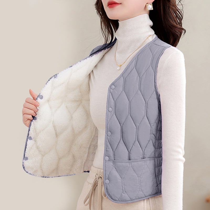 Vestă pentru femei din Chenille cu Spandex, culoare solidă, guler rotund, închidere cu nasturi pe un rând, toamnă 2024