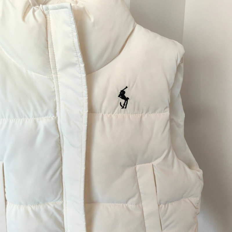 Vesta de damă cu broderie ponei, umplutură din puf și bumbac, culoare solidă, guler înalt, croială Slim, iarnă 2025