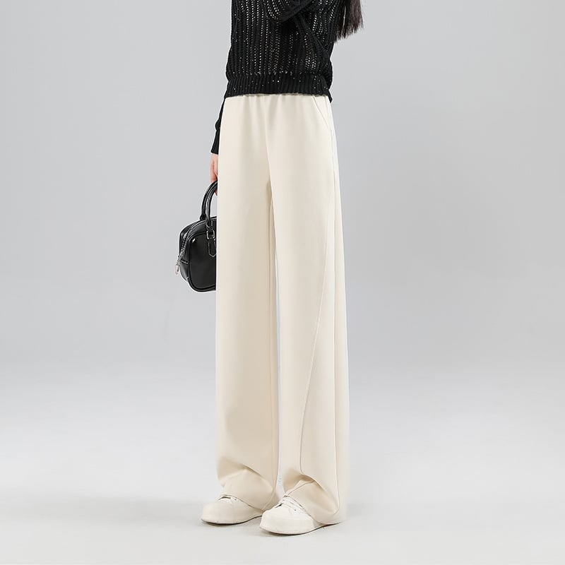 Ženske široke hlače, visoki struk, pamuk–poliester mješavina (50–70% pamuka, 30–50% poliester), proljeće 2025