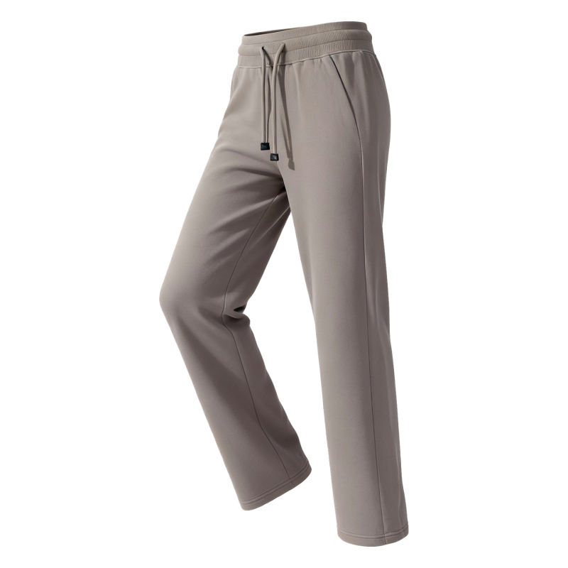 Sieviešu siltas sporta bikses ar jostu – brīvs piegriezums, garas bikses ar taisu piegriezumu, piemērotas skrējienam un fitnesam (ziema, pavasaris, rudens)