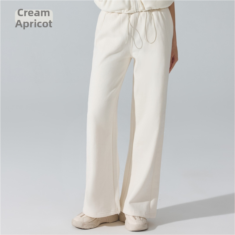 Sieviešu siltas sporta bikses ar jostu – brīvs piegriezums, garas bikses ar taisu piegriezumu, piemērotas skrējienam un fitnesam (ziema, pavasaris, rudens)