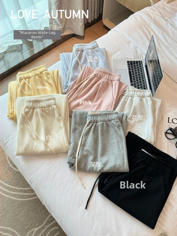 Plašas kokvilnas bikses, viduklis vidēji augsts, ikdienas brīvā stila, kokvilnas/elastāna maisījums, vidēja blīvuma