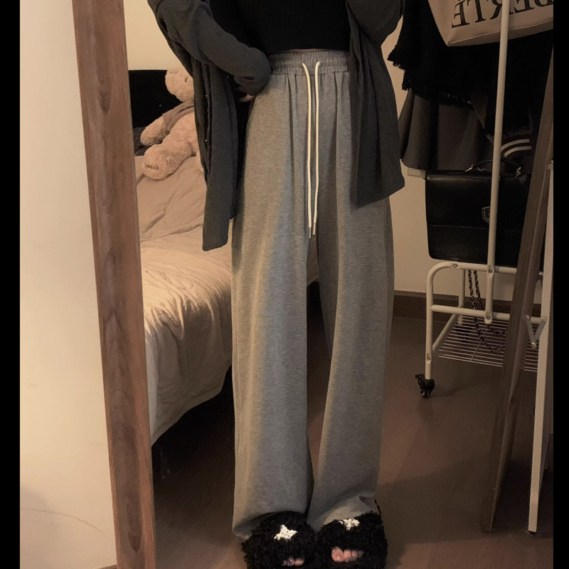 Ženske hlače visokog struka i ravnog kroja od poliestera, svakodnevne, srednje težine, jesen 2024