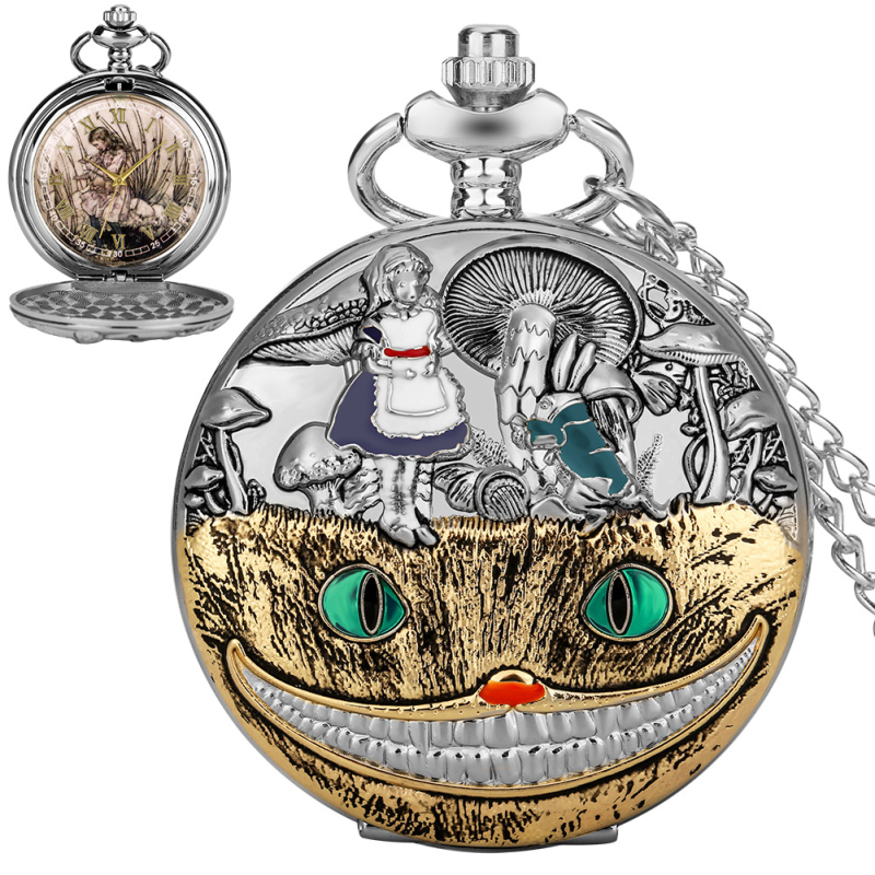 Джобен часовник в античен стил, кръгъл циферблат, корпус и каишка от сплав, кварцов механизъм, световно време, печатно лого, персонализиране, модел P5229-5234