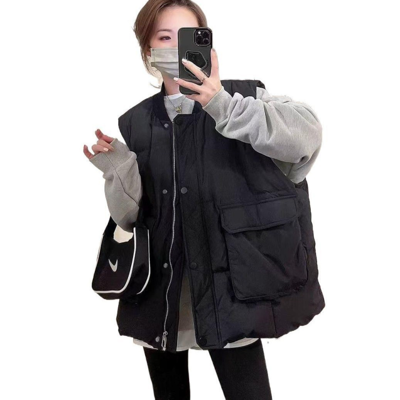 Sieviešu chenille vestes ar poliester pildījumu, galvenais materiāls spandekss, beisbola apkakle, ļoti īss siluets, brīvs piegriezums, lielas kabatas