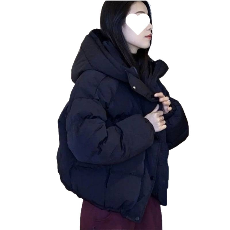 Moterų kapuciuotas trumpas medvilninis paltas, korėjietiško stiliaus, ultra trumpas ilgis, be rankovių, polo apykaklė, chenille audinys su spandeksu