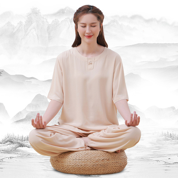 Tang stil Zen čajna haljina od pamuka, tkanina bojana vlaknom, 90–95% pamuka, inspirirano tradicionalnim kineskim stilom, izlazi 2022. jesen