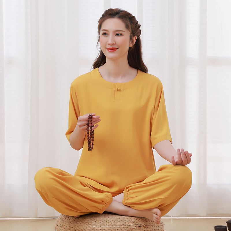 Tang stil Zen čajna haljina od pamuka, tkanina bojana vlaknom, 90–95% pamuka, inspirirano tradicionalnim kineskim stilom, izlazi 2022. jesen