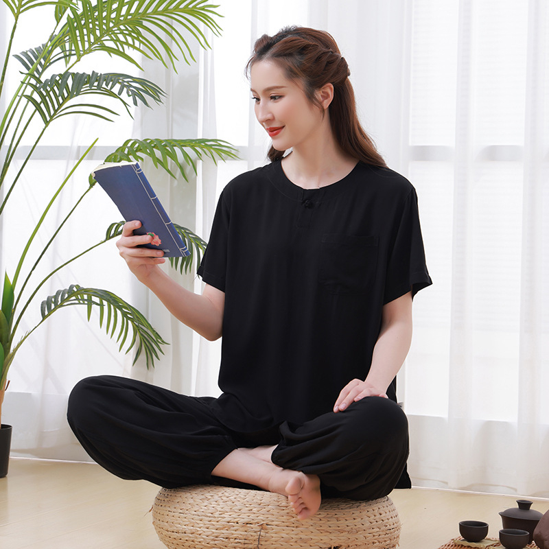 Tang stil Zen čajna haljina od pamuka, tkanina bojana vlaknom, 90–95% pamuka, inspirirano tradicionalnim kineskim stilom, izlazi 2022. jesen