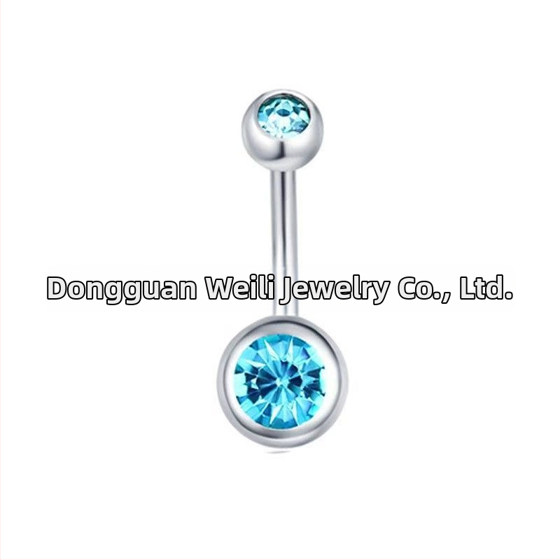 Piercing do pupka z titánovej zliatiny G23, s cirkónovým spracovaním, geometrický tvar, unisex
