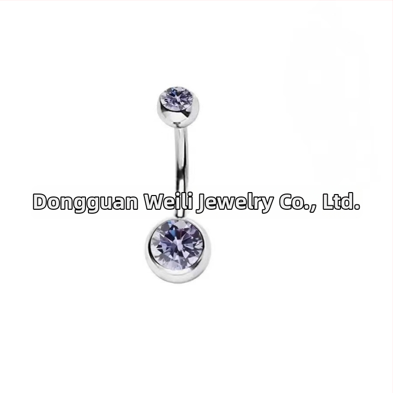 Piercing do pupka z titánovej zliatiny G23, s cirkónovým spracovaním, geometrický tvar, unisex