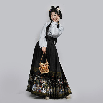 Hanfu haljina s brokatom i vezom, glavna tkanina Spandex 80-90%, drugi sastav Spandex 30-50%, vezenje, ljeto 2022