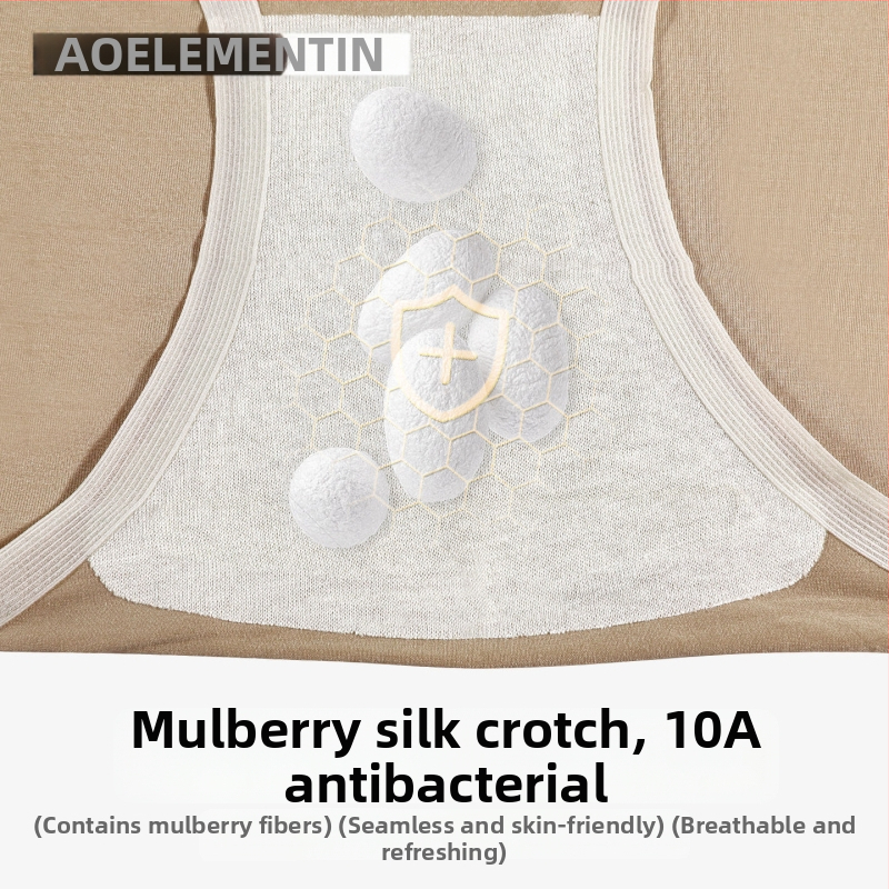Ženske modalne gaćice, prozračne, srednji pojas, pletene, podstava od 100% svile Mulberry