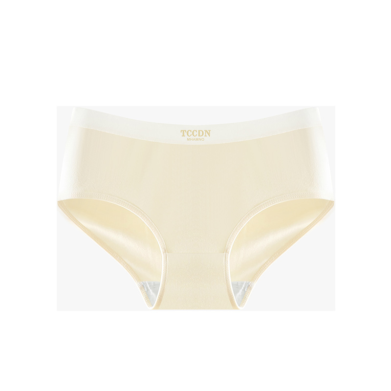 Ženske pamučne gaćice - srednji pojas, prozračne, pletene, jednobojne