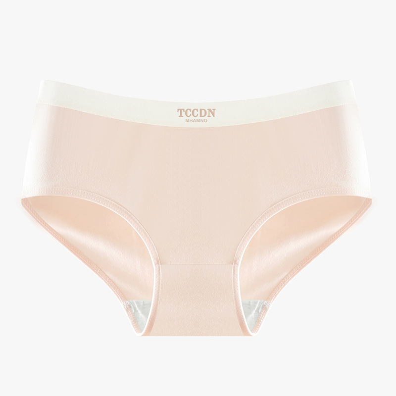 Ženske pamučne gaćice - srednji pojas, prozračne, pletene, jednobojne