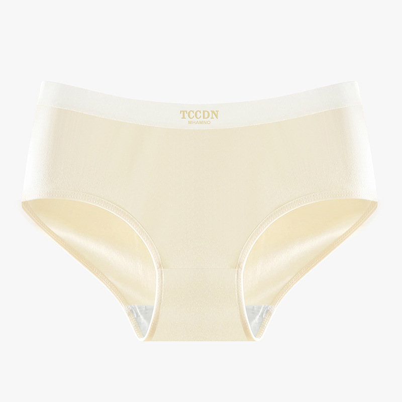 Ženske pamučne gaćice - srednji pojas, prozračne, pletene, jednobojne