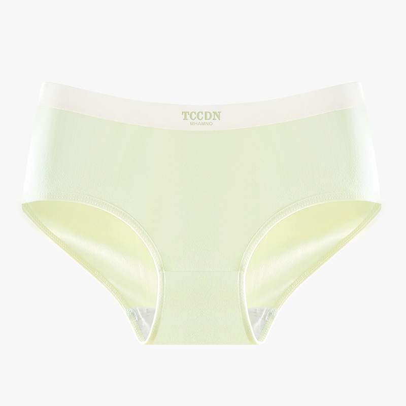 Ženske pamučne gaćice - srednji pojas, prozračne, pletene, jednobojne