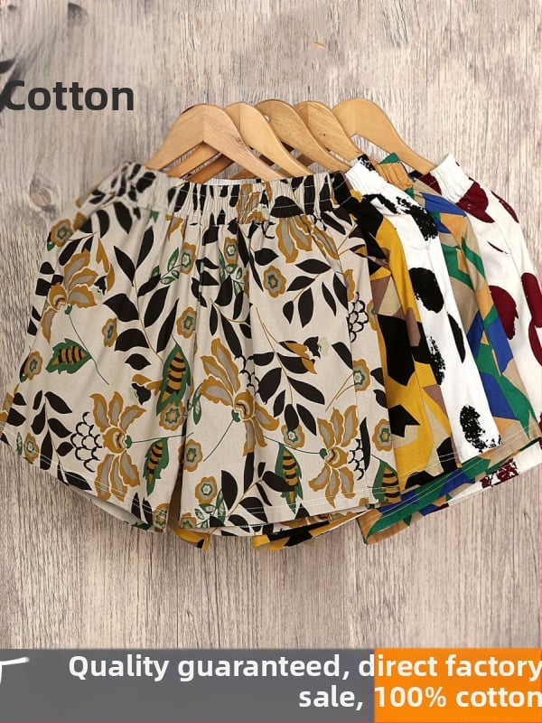 Női pamut és len rövidnadrág, magas derekú, vékony anyag, retro stílus.